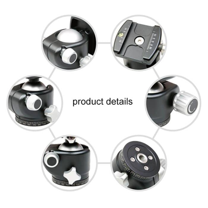 FITTEST X4 Panorama-Kugelkopf mit niedrigem Schwerpunkt und hoher Verriegelungskraft und Schnellwechselplatte für DSLR- und Digitalkameras, Last max. 10 kg (rot) – Bild 6