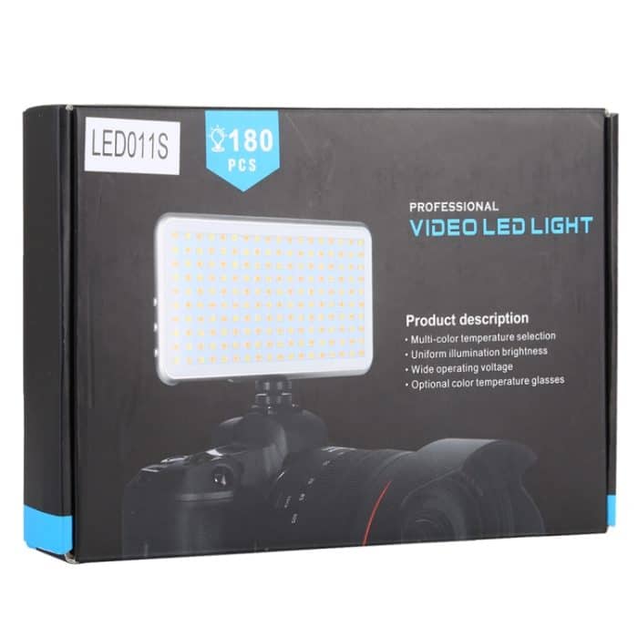 LED011S Pocket 180 LEDs Professionelle Vlogging-Fotografie Video- und Fotostudio-Leuchte mit OLED-Display und Kaltschuhadapterhalterung für Canon / Nikon DSLR-Kameras – Bild 8