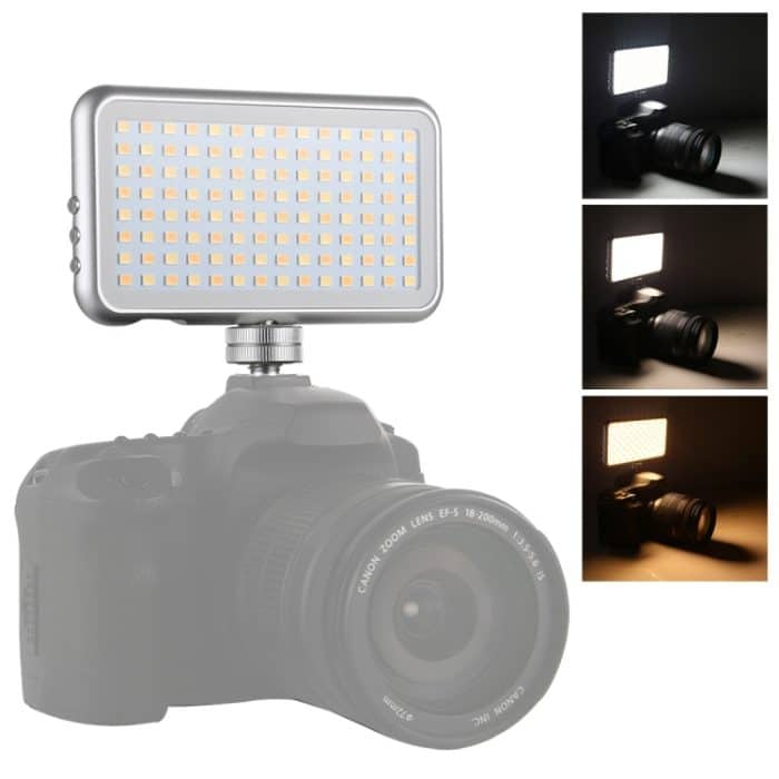 DCA0915.jpg LED-013 Pocket 112 LEDs Professionelle Vlogging-Fotografie Video- und Fotostudio-Leuchte mit OLED-Display und Adapterhalterung für kalte Schuhe für Canon / Nikon DSLR-Kameras – Bild 1
