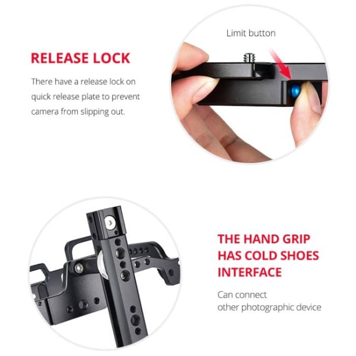 YELANGU C9-A YLG0911A Griff Videokamera Käfigstabilisator für DJI BMPCC 4K, C9-A – Bild 14