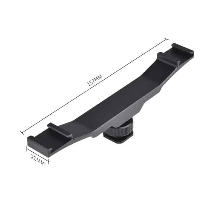 YELANGU YLG0702A Dual Cold Hot Shoe Mount Adapter Aluminiumlegierung Verlängerungshalterung, Dual Cold Hot Bracket – Bild 4