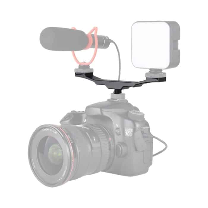 YELANGU YLG0702A Dual Cold Hot Shoe Mount Adapter Aluminiumlegierung Verlängerungshalterung, Dual Cold Hot Bracket – Bild 9