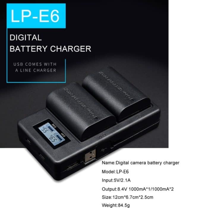 LP-E6 Digitalkamera SLR-Akku Digitales LCD-Ladegerät für die Canon-Serie – Bild 2