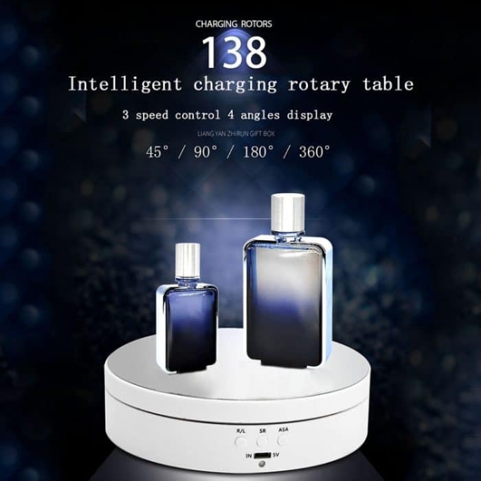 13,8 cm USB-Aufladung, intelligenter 360-Grad-Drehteller, Präsentationsständer, Videoaufnahme-Requisiten, Drehteller für Fotografie, Belastung 3 kg – Bild 13