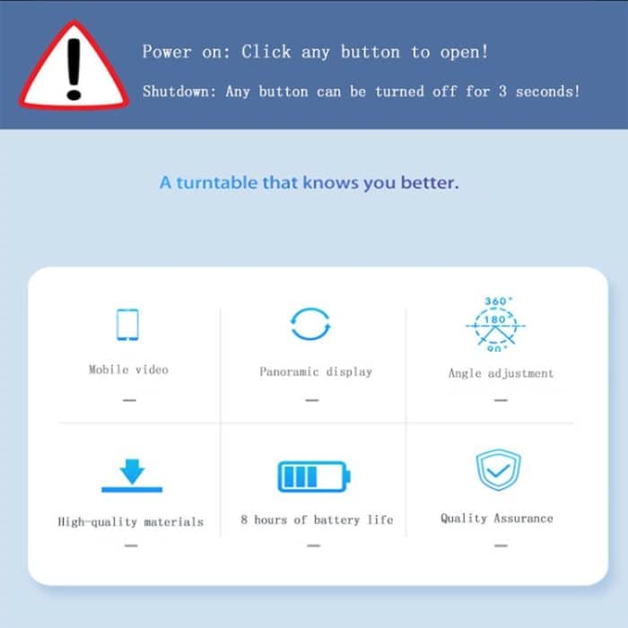 13,8 cm USB-Aufladung, intelligenter 360-Grad-Drehteller, Präsentationsständer, Videoaufnahme-Requisiten, Drehteller für Fotografie, Belastung 3 kg – Bild 14