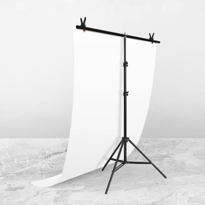 100x200cm T-Form Photo Studio Hintergrundunterstützung Stand Hintergrund Crossbar Bracket Kit mit Clips, ohne Hintergrund – Bild 1