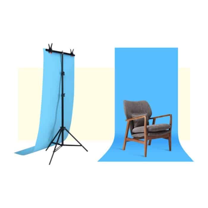 100x200cm T-Form Photo Studio Hintergrundunterstützung Stand Hintergrund Crossbar Bracket Kit mit Clips, ohne Hintergrund – Bild 2