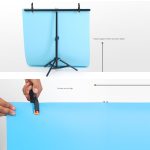 100x200cm T-Form Photo Studio Hintergrundunterstützung Stand Hintergrund Crossbar Bracket Kit mit Clips, ohne Hintergrund – Bild 4