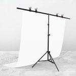 200x200cm T-Form Photo Studio Hintergrundunterstützung Stand Hintergrund Crossbar Bracket Kit mit Clips, ohne Hintergrund