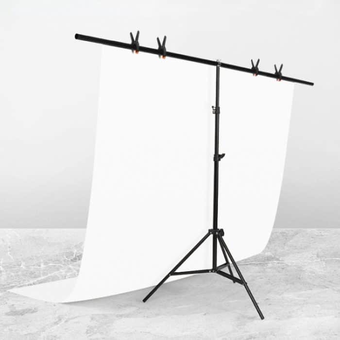 DCA0981.jpg 200x200cm T-Form Photo Studio Hintergrundunterstützung Stand Hintergrund Crossbar Bracket Kit mit Clips, ohne Hintergrund – Bild 1