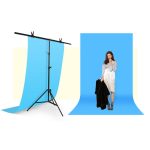 200x200cm T-Form Photo Studio Hintergrundunterstützung Stand Hintergrund Crossbar Bracket Kit mit Clips, ohne Hintergrund – Bild 2