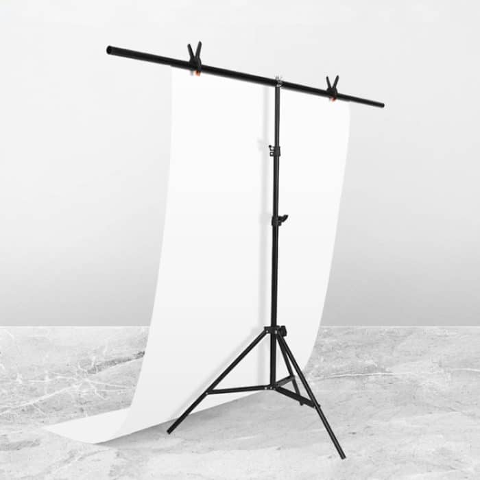 DCA0983.jpg 150x200cm T-Form Photo Studio Hintergrundunterstützung Stand Hintergrund Crossbar Bracket Kit mit Clips, ohne Hintergrund – Bild 1