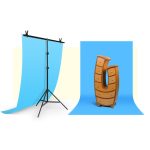 150x200cm T-Form Photo Studio Hintergrundunterstützung Stand Hintergrund Crossbar Bracket Kit mit Clips, ohne Hintergrund – Bild 2