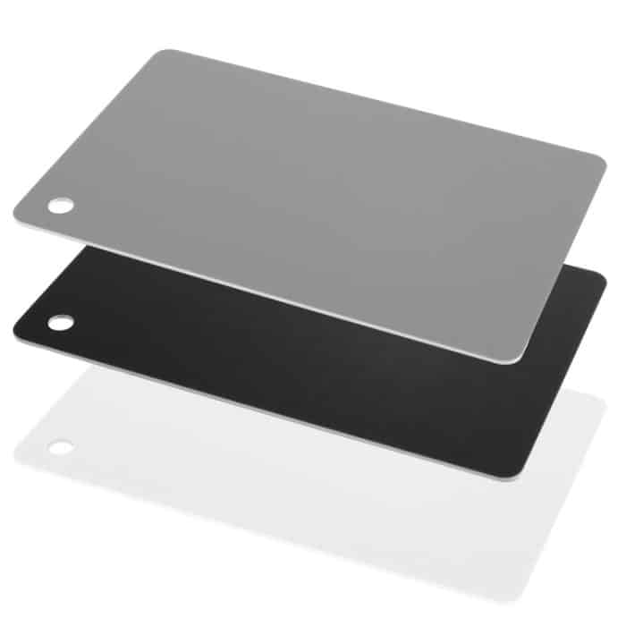 3 in 1 Schwarz-Weiß-Grau-Balance-Karte / Digitale Grau-Karte mit Riemen, funktioniert mit jeder Digitalkamera, Dateiformat: RAW und JPEG, Größe: 8,7 cm x 5,5 cm – Bild 3