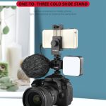 YELANGU YLG0601A A68 3-Kopf-Kaltschuh-Montageadapter, Mikrofon, Blitzlicht, Metallhalterung, YELANGU A68 3-Head Cold Shoe – Bild 4