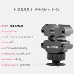 YELANGU YLG0601A A68 3-Kopf-Kaltschuh-Montageadapter, Mikrofon, Blitzlicht, Metallhalterung, YELANGU A68 3-Head Cold Shoe – Bild 5