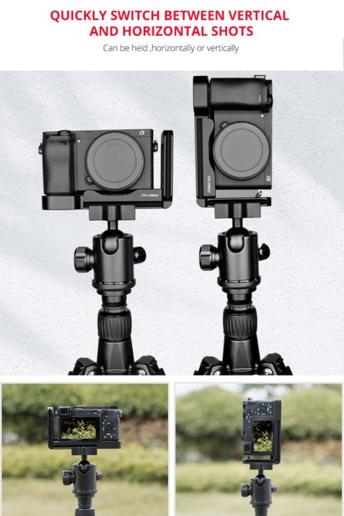 YELANGU YLG0715A 1/4 Zoll Vertical Shoot Schnellwechsel-L-Plattenhalterung Basishalter für Sony A6300 / A6000 / A6100 / A6400 / A6500, For Sony A6300 – Bild 8