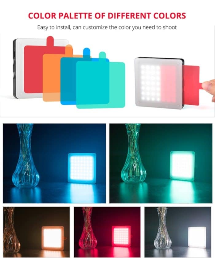 YELANGU Tragbares 49-LED-Telefonfotografie-Fülllicht mit 6 Farbfiltern, Fill Light – Bild 14