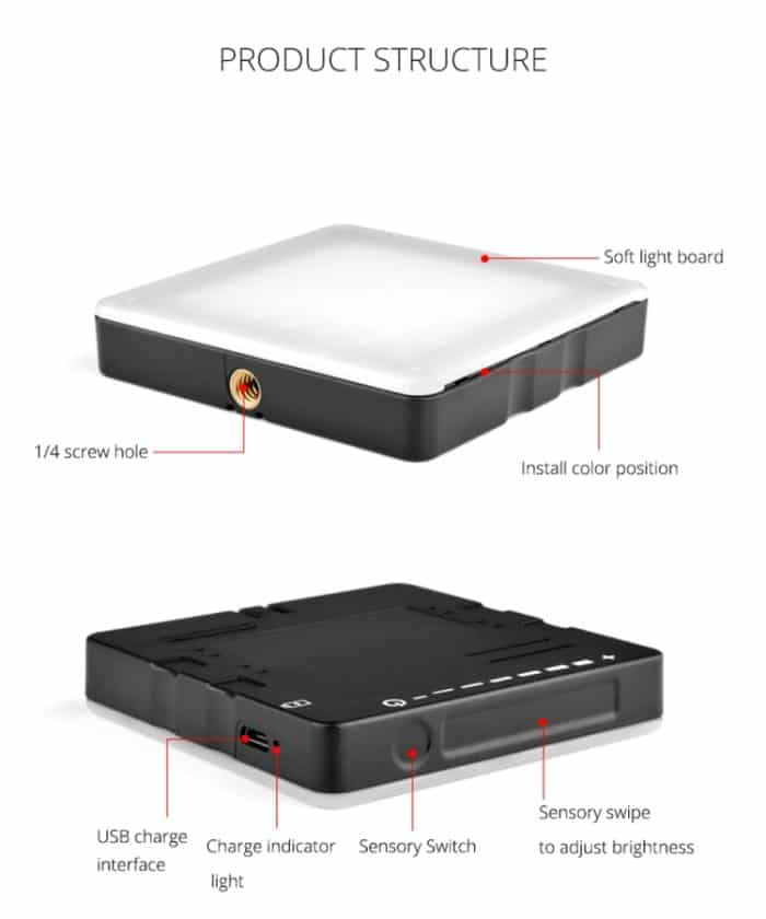 YELANGU Tragbares 49-LED-Telefonfotografie-Fülllicht mit 6 Farbfiltern, Fill Light – Bild 15