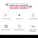 YELANGU Tragbares 49-LED-Telefonfotografie-Fülllicht mit 6 Farbfiltern, Fill Light – Bild 6