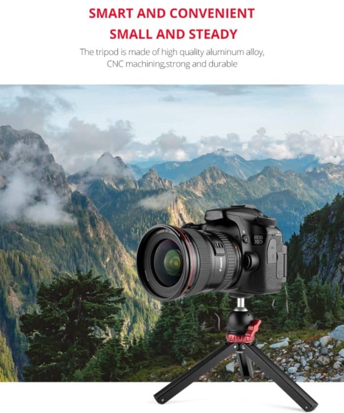 YELANGU T1 YLG1202A Mini-Desktop-Stativhalterung aus Metall mit 360-Grad-Kugelkopf für DSLR- und Digitalkameras – Bild 12