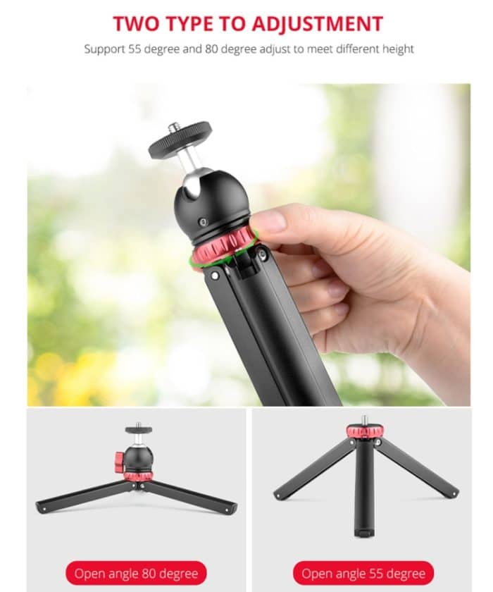 YELANGU T1 YLG1202A Mini-Desktop-Stativhalterung aus Metall mit 360-Grad-Kugelkopf für DSLR- und Digitalkameras – Bild 10