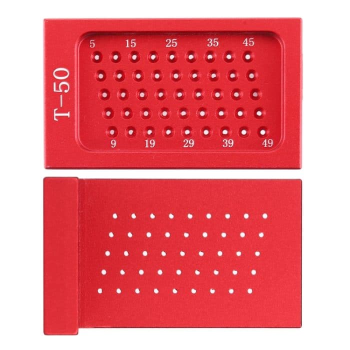 T50 L-förmige Holzbearbeitung Aluminiumlegierungslöcher Lineal Markierungsbefestigungswerkzeug – Bild 4