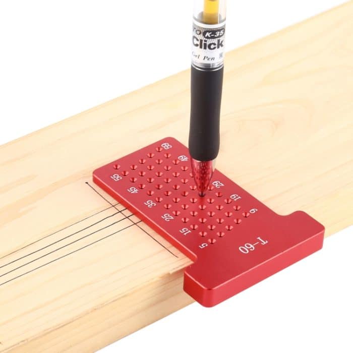T60 T-förmige Holzbearbeitung Aluminiumlegierungslöcher Lineal Markierungsbefestigungswerkzeug – Bild 5