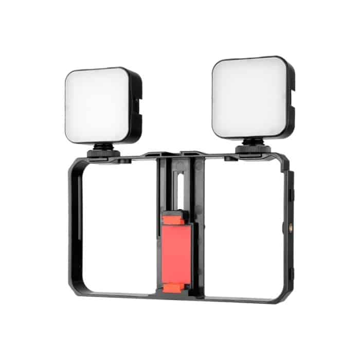 YELANGU PC201 YLG1801A Vlogging Live-Übertragung LED Selfie Light Smartphone Video Rig Griff Stabilisator Kunststoffhalterung Kits – Bild 3