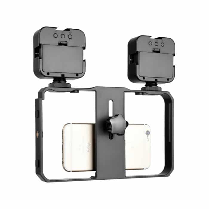 YELANGU PC201 YLG1801A Vlogging Live-Übertragung LED Selfie Light Smartphone Video Rig Griff Stabilisator Kunststoffhalterung Kits – Bild 5