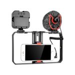 YELANGU PC202 YLG1801B Vlogging Live-Übertragung LED Selfie Light Smartphone Video Rig Griff Stabilisator Halterung Kits mit Mikrofon & Fülllicht