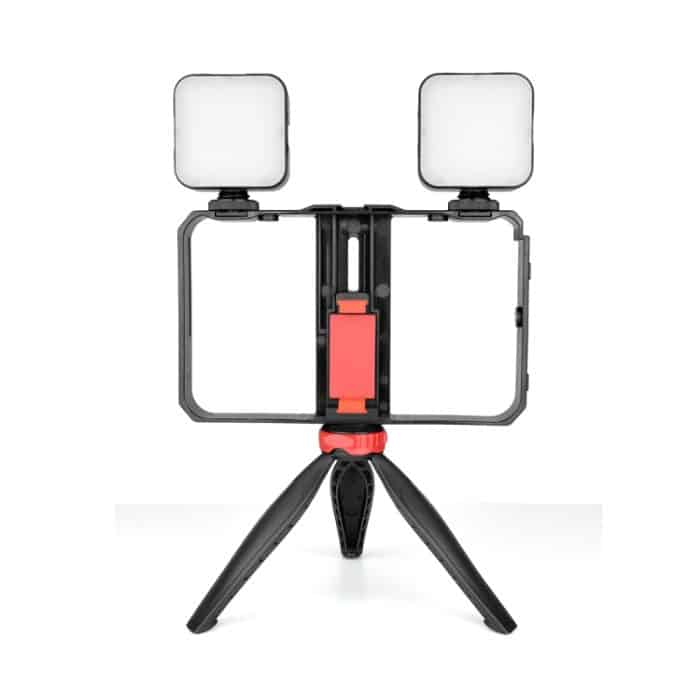 YELANGU PC203 YLG1801C Vlogging Live-Übertragung LED Selfie Light Smartphone Video Rig Griff Stabilisator Kunststoffhalterung Stativ-Kits – Bild 2