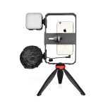 YELANGU PC204 YLG1801D Vlogging Live-Übertragung LED Selfie Light Smartphone Video Rig Griff Stabilisator Halterung Kits mit Mikrofon und Stativ – Bild 4