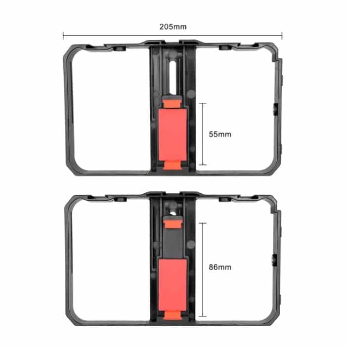 YELANGU PC204 YLG1801D Vlogging Live-Übertragung LED Selfie Light Smartphone Video Rig Griff Stabilisator Halterung Kits mit Mikrofon und Stativ – Bild 6