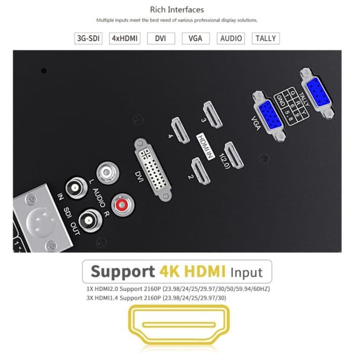 SEETEC 4K280-9HSD-CO 3840x2160 28-Zoll-HDMI-4K-HD-Director-Box-Kamera-Feldmonitor, unterstützt Split mit vier Bildschirmen – Bild 11