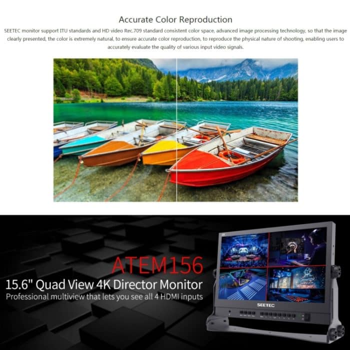 SEETEC ATEM156 1920x1080 15,6-Zoll-IPS-Bildschirm HDMI 4K HD-Live-Broadcast-Kamera-Feldmonitor, unterstützt Split mit vier Bildschirmen – Bild 8