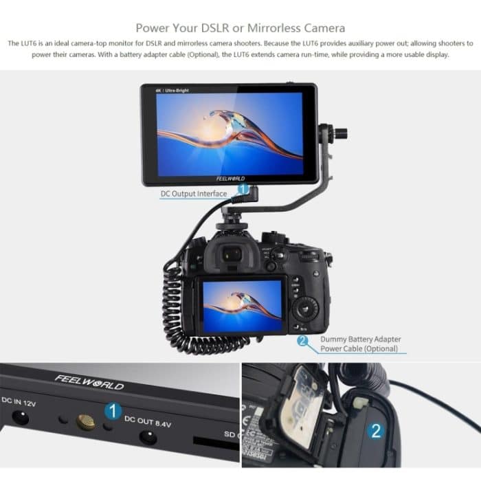FEELWORLD LUT6 1920x1080 2600 Nits 6 Zoll IPS-Bildschirm HDMI 4K Touch Control Kamera Feldmonitor – Bild 17