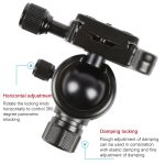 TRIOPO 853 Verstellbares tragbares Kohlefaser-Stativ mit D2-A-Kugelkopf für Spiegelreflexkamera – Bild 5