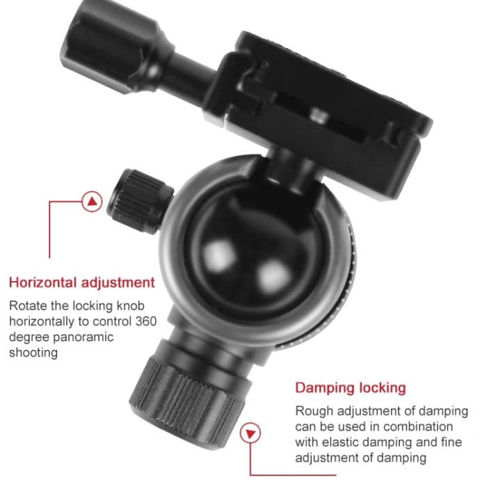 TRIOPO 888 Verstellbares tragbares Kohlefaser-Stativ mit Q-2-Kugelkopf für Spiegelreflexkamera, Rohrdurchmesser: 28 cm – Bild 5