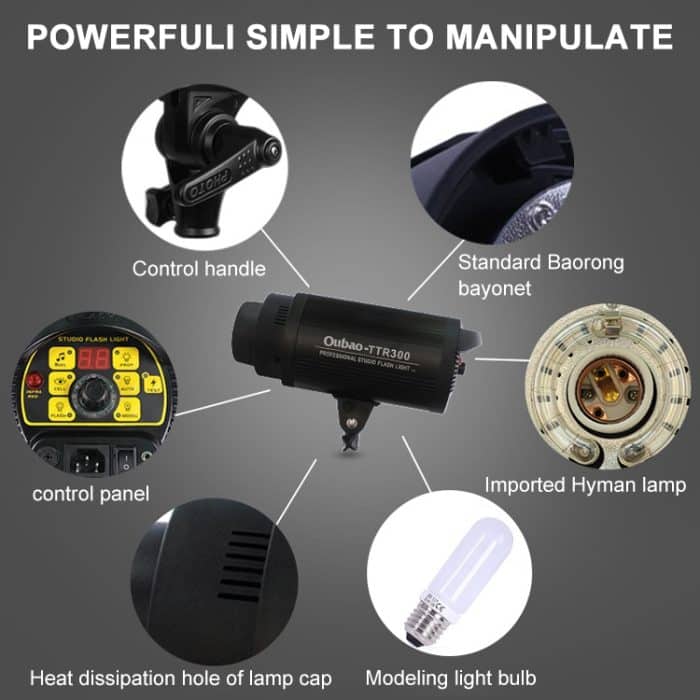 TRIOPO Oubao TTR300W 60x90cm Studio Softbox + 2,8 m Stativhalterung + 3 x Glühlampenfotografie Beleuchtung Dreiteiliges Set – Bild 8