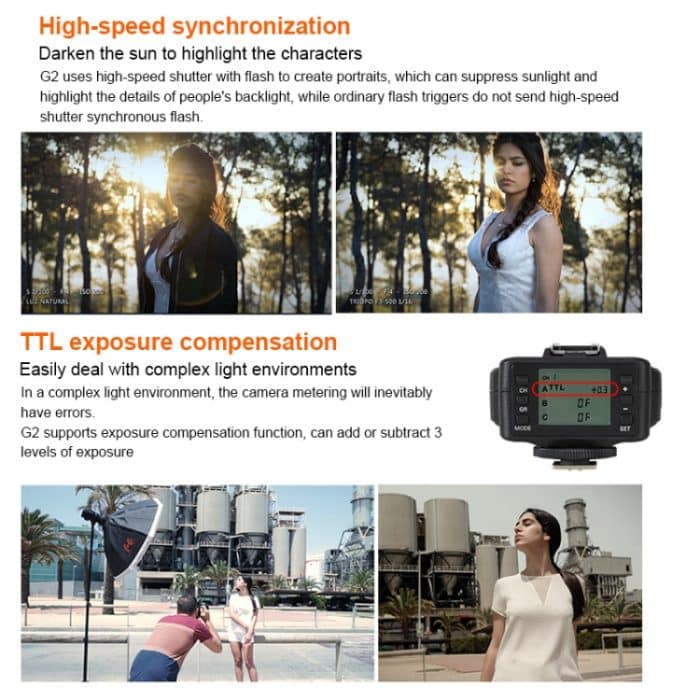 Blitzauslöser, TRIOPO G2 Wireless Flash Trigger 2.4G Empfangen / Senden von TTL-Hochgeschwindigkeitsauslösern für Nikon-Kameras – Bild 6