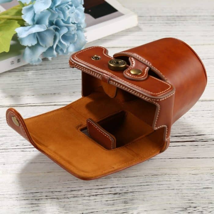 PU-Leder-Kamera-Ganzkörpertasche mit Riemen für FUJIFILM X-T200 (15–45 mm Objektiv), For FUJI  X-T200 – Bild 4