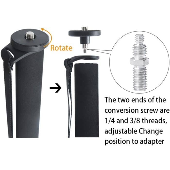 BEXIN P285-A Tragbarer Reise-Außen-DSLR-Kamera-Einbeinstativhalter aus Aluminiumlegierung, P285-A – Bild 5