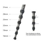 BEXIN P306C Tragbarer Reise-Außen-DSLR-Kamera-Einbeinstativhalter aus Kohlefaser, P306C – Bild 5