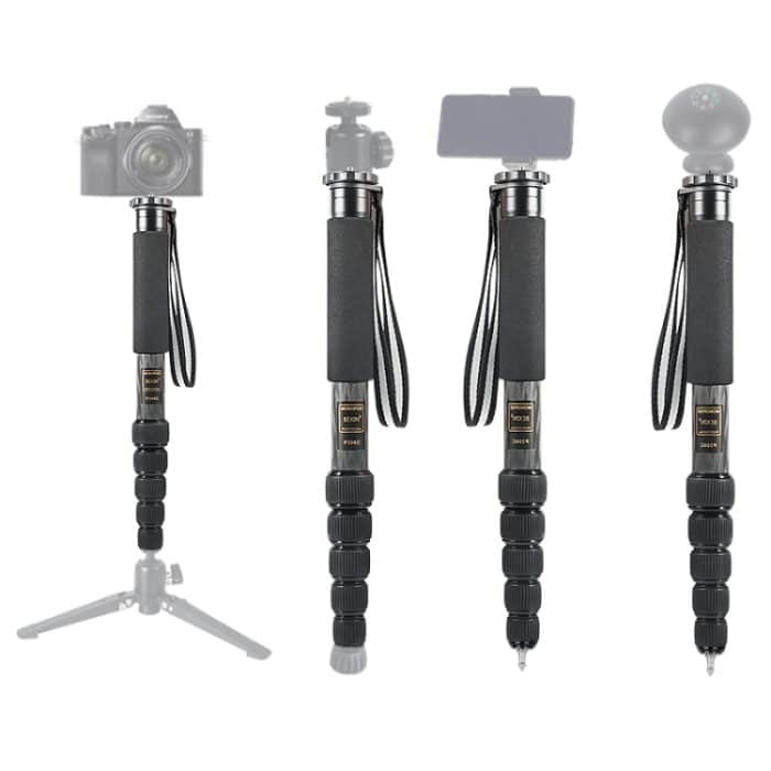 BEXIN P306C Tragbarer Reise-Außen-DSLR-Kamera-Einbeinstativhalter aus Kohlefaser, P306C – Bild 9