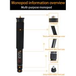 BEXIN P308C Tragbarer Reise-Außen-DSLR-Kamera-Einbeinstativhalter aus Aluminiumlegierung, P308C – Bild 3