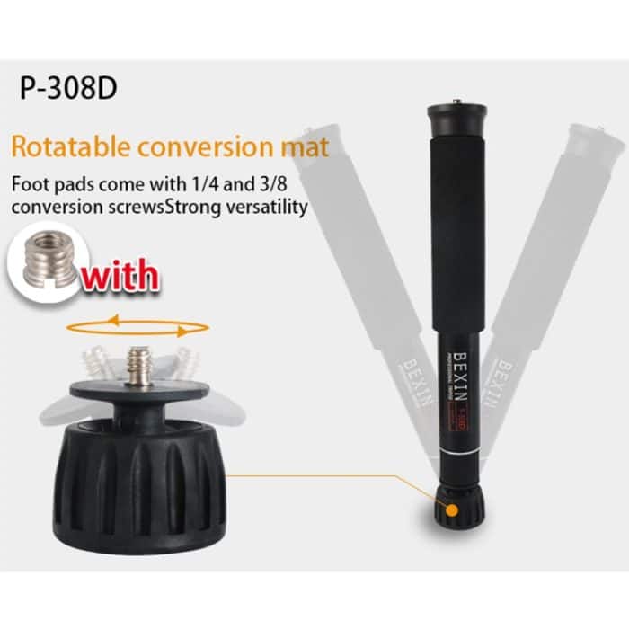 BEXIN P308D Tragbarer Reise-Außen-DSLR-Kamera-Einbeinstativhalter aus Aluminiumlegierung, P308D – Bild 7