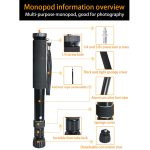 BEXIN P308B Tragbarer Reise-Außen-DSLR-Kamera-Einbeinstativhalter aus Aluminiumlegierung, P308B – Bild 3