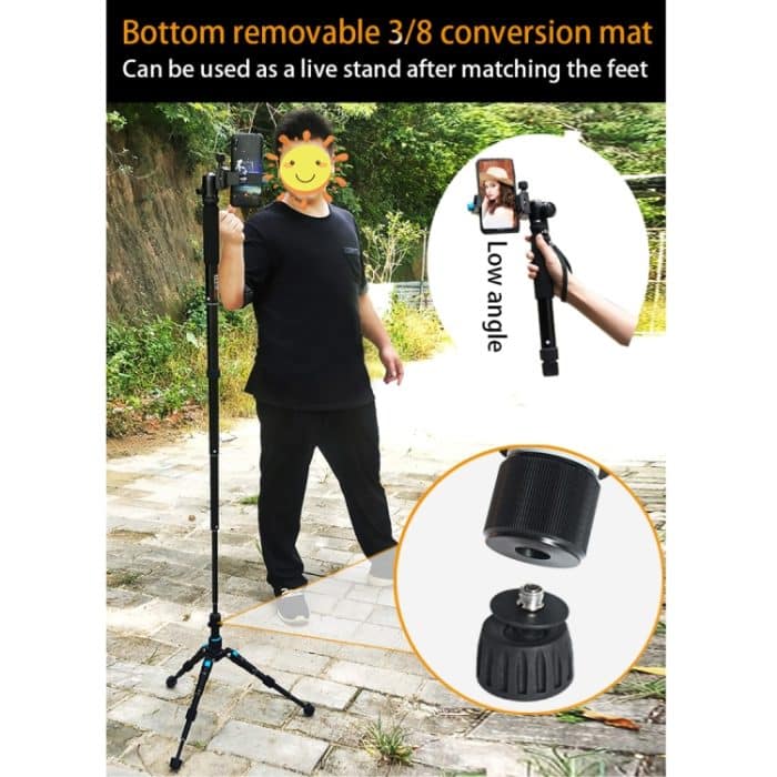 BEXIN P308B Tragbarer Reise-Außen-DSLR-Kamera-Einbeinstativhalter aus Aluminiumlegierung, P308B – Bild 9