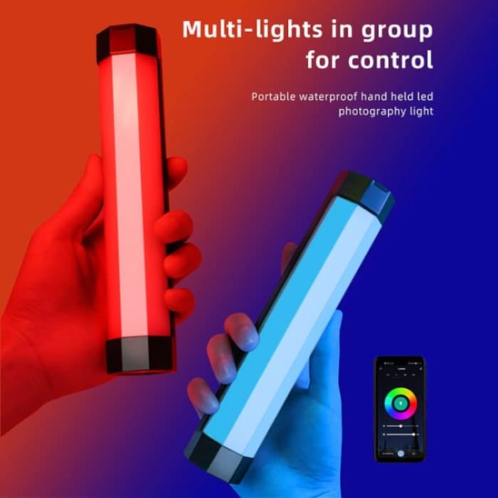 LUXCeO RGB Buntes Foto-LED-Stick-Videolicht, APP-Steuerung, einstellbare Farbtemperatur, wasserdichtes Hand-LED-Fülllicht mit Fernbedienung, P200 RGB – Bild 3